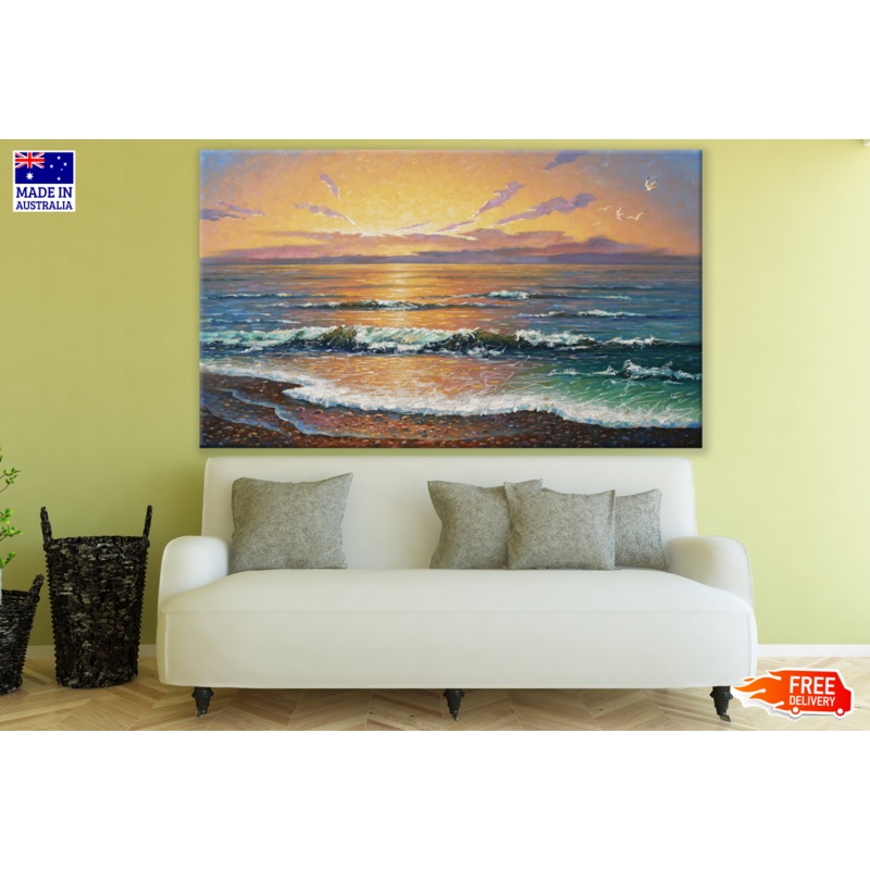 Beach Sunset Painting Print 100% Australian Made