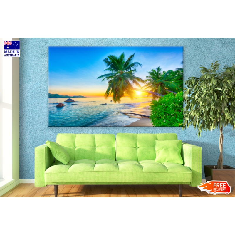Beach Sunset Trees Photograph Print 100% Australian Made