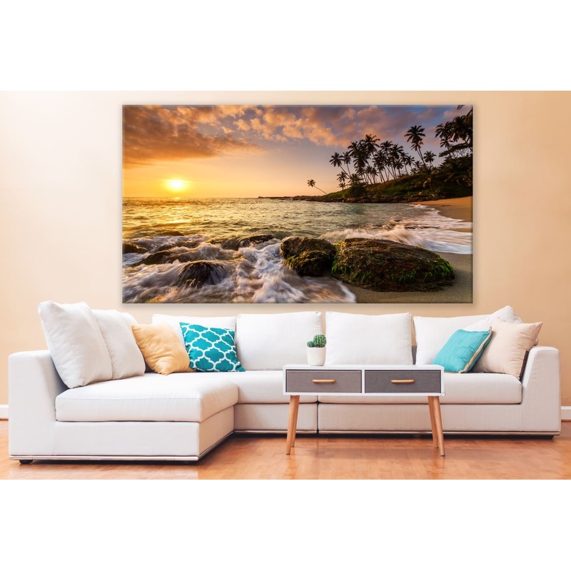 Beautiful Beach Sunset Mountain View Print 100% Australian Made