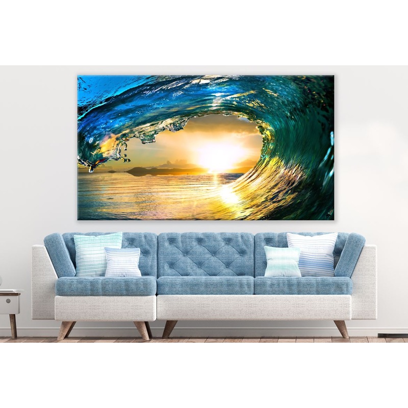 Sun in a Sea Wave Photograph Print 100% Australian Made