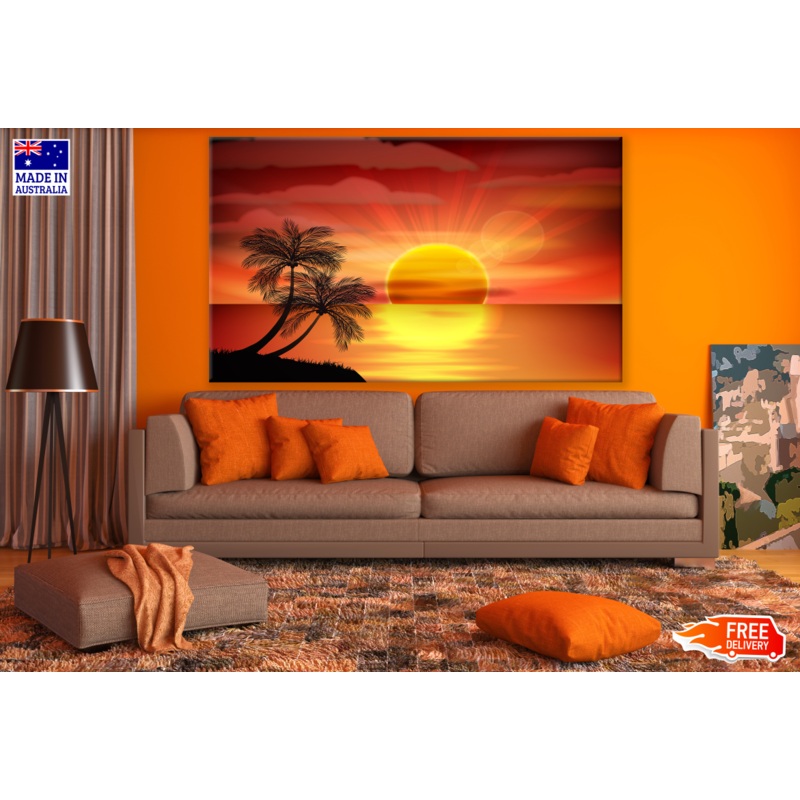 Sunset AT Beach Painting Print 100% Australian Made