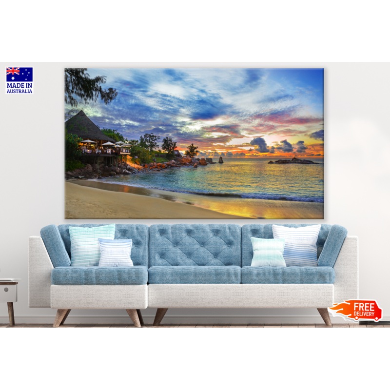Sunset Beach In Seychelles Photograph Print 100% Australian Made