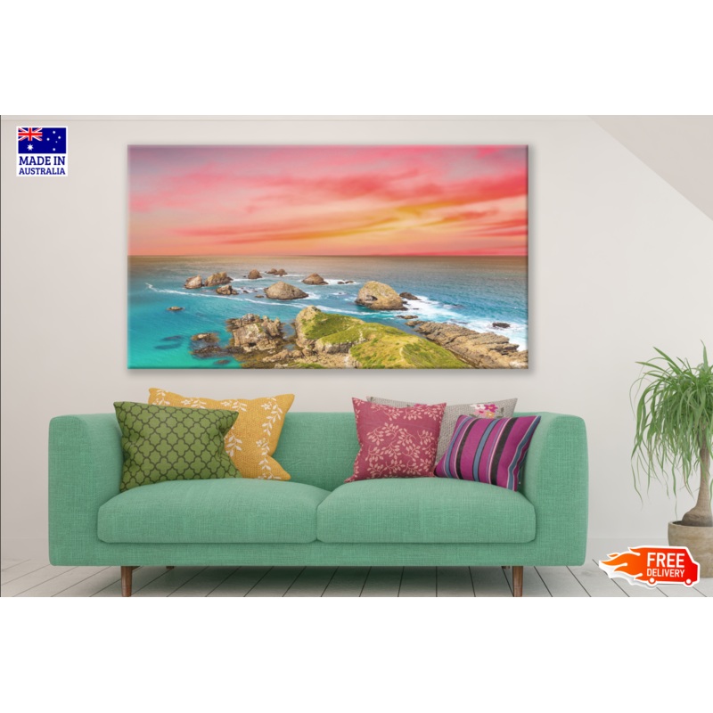 Sunset Beach Scenery Painting Print 100% Australian Made