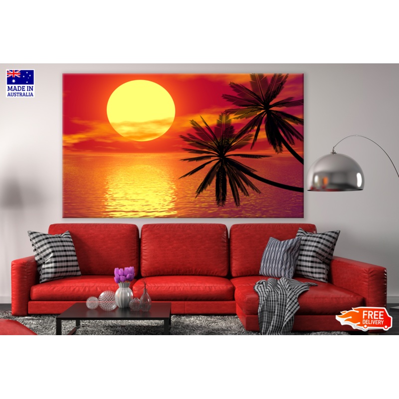 Sunset Beach View Painting Print 100% Australian Made