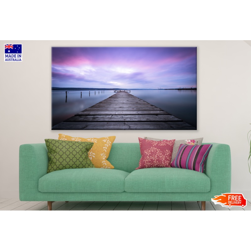 Wooden Pier On Beach Print 100% Australian Made