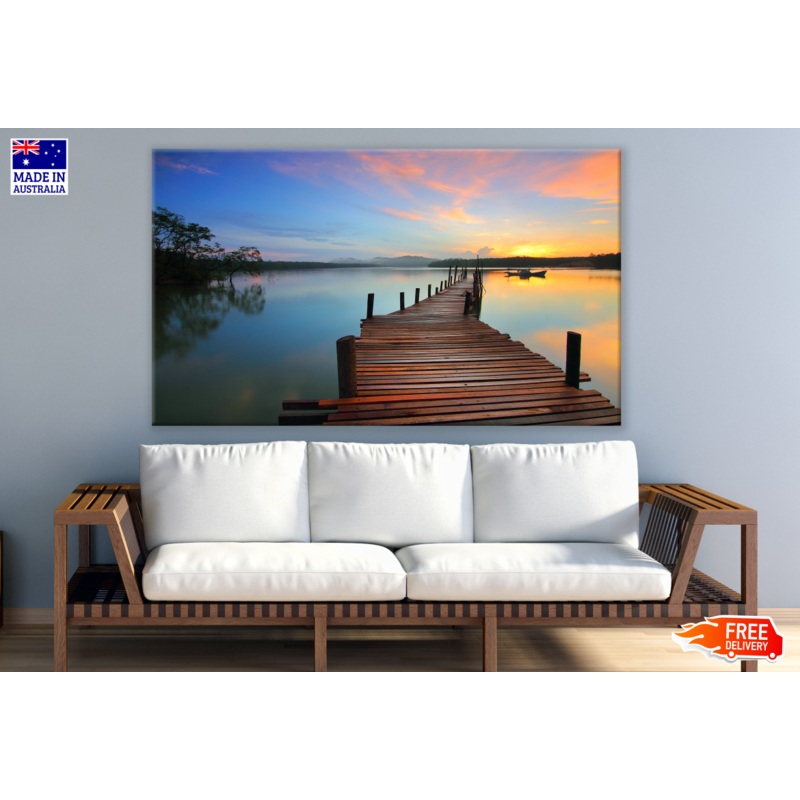 Wooden Pier Sunset Beach View Photograph Print 100% Australian Made