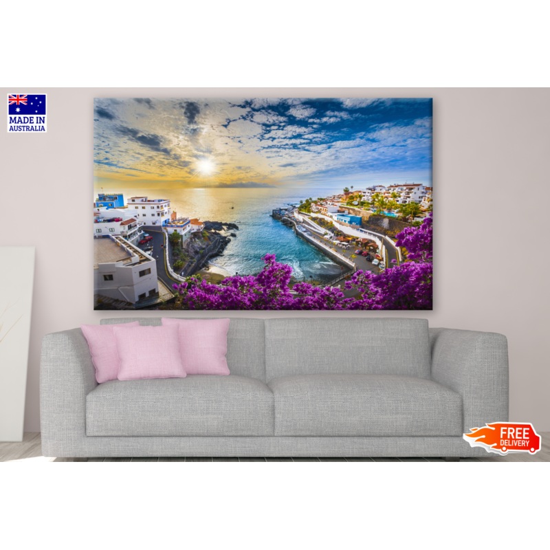 Beautiful Puerto de Santiago cCty, Spain & Floral Photograph Print 100% Australian Made