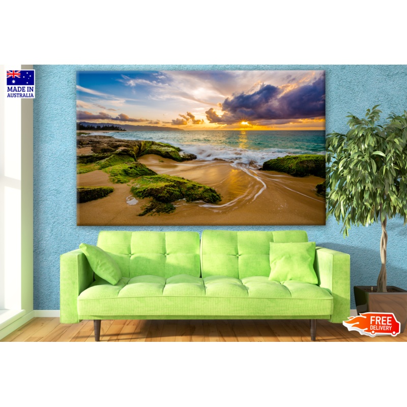 Beautiful Sunset on Beach Photograph Print 100% Australian Made