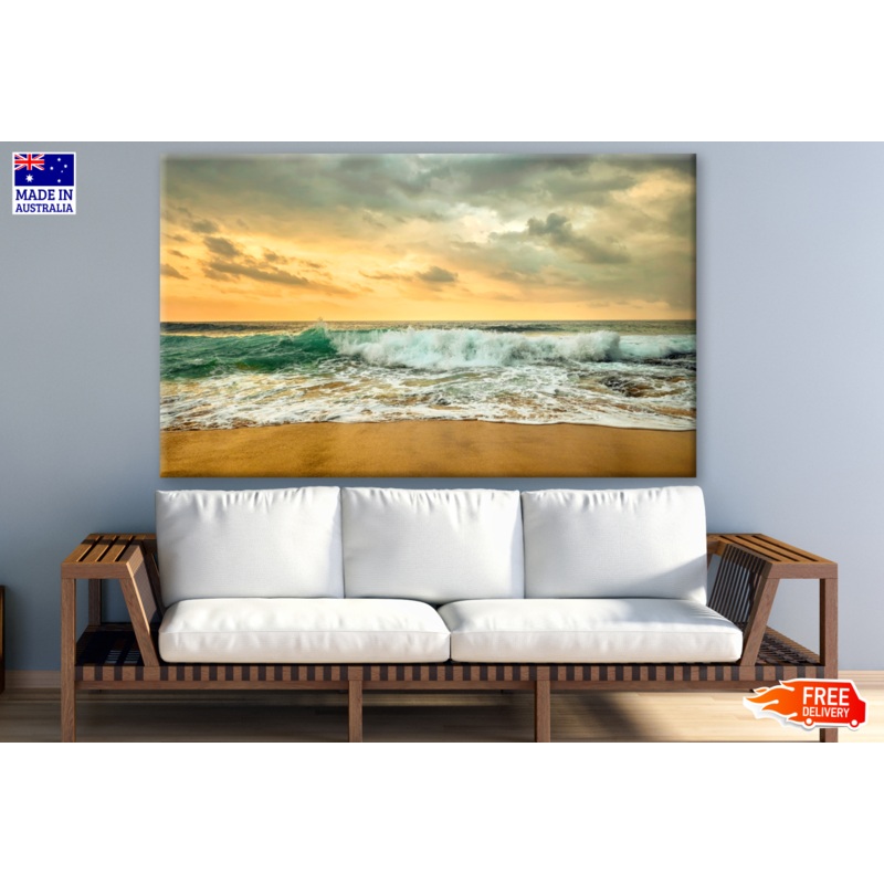 Beautiful Tropical Sea View Under Sunset Sky Photograph Print 100% Australian Made