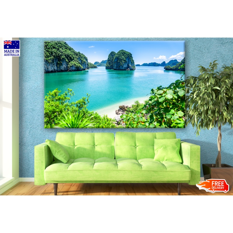 Stunning view on Bai Tu Long Bay (Halong Bay), Vietnam Photograph Print 100% Australian Made