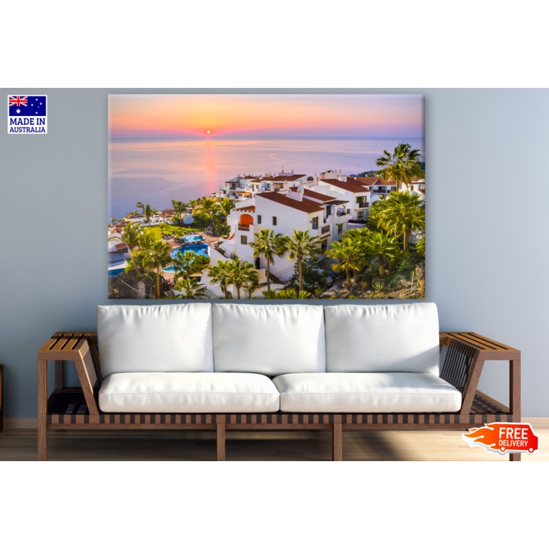 Sunrise in Puerto de Santiago city, Spain Photograph Print 100% Australian Made