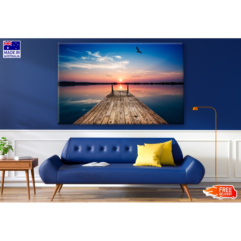 Sunset Beach Wooden Pier Photograph Print 100% Australian Made