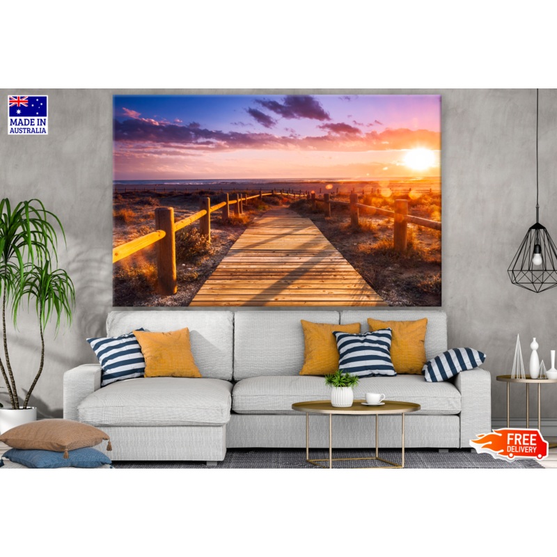 Wood Walking Path to Beach Photograph Print 100% Australian Made