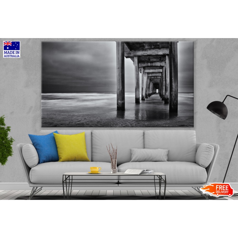 Wooden Pier B&W Photograph Print 100% Australian Made