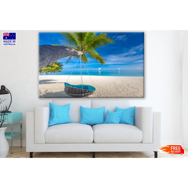 Tropical Beach Landscape with Beach View Photograph swing Print 100% Australian Made