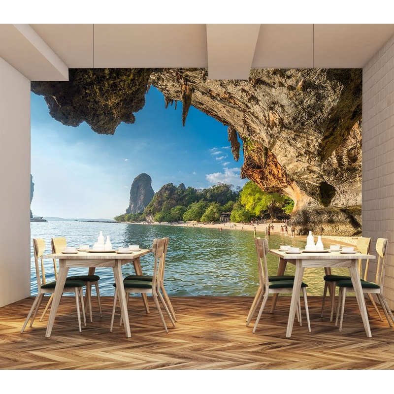 Wallpaper Murals Peel and Stick Removable Beach Cave High Quality