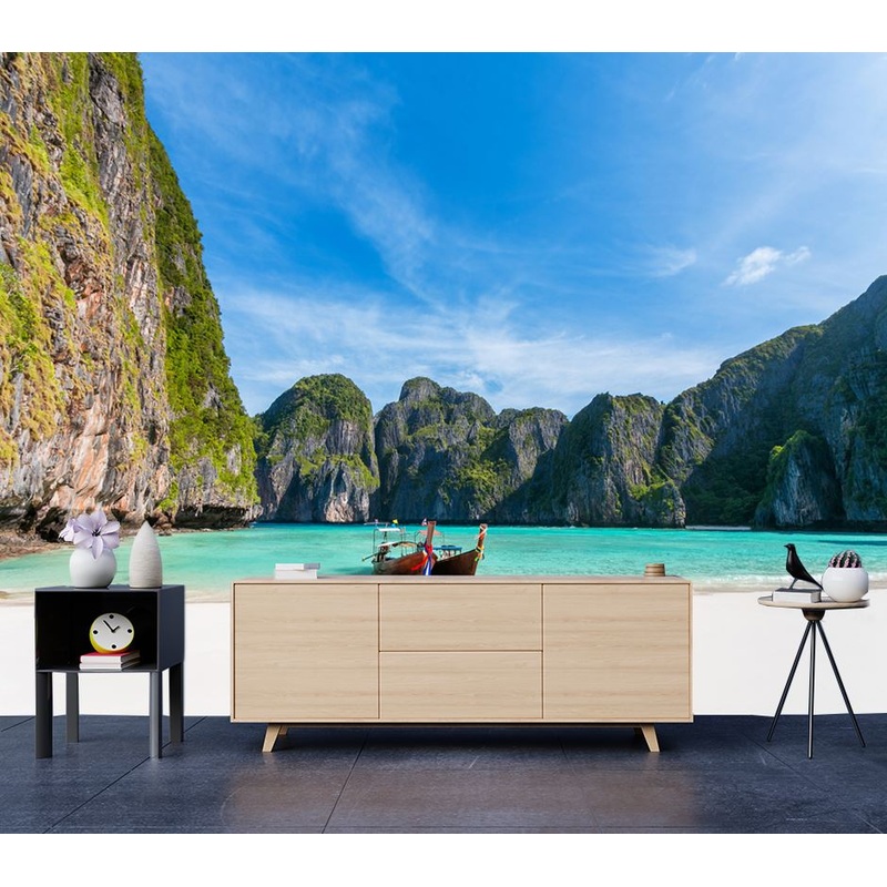 Wallpaper Murals Peel and Stick Removable Beach & Rocks View High Quality