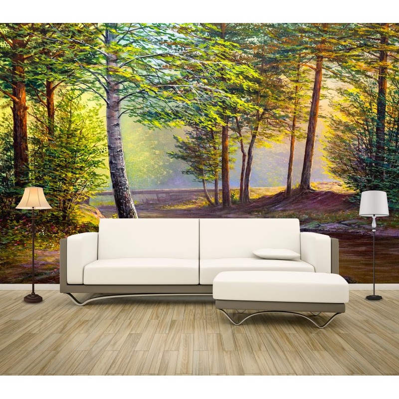 Wallpaper Murals Peel and Stick Removable Forest Painting High Quality