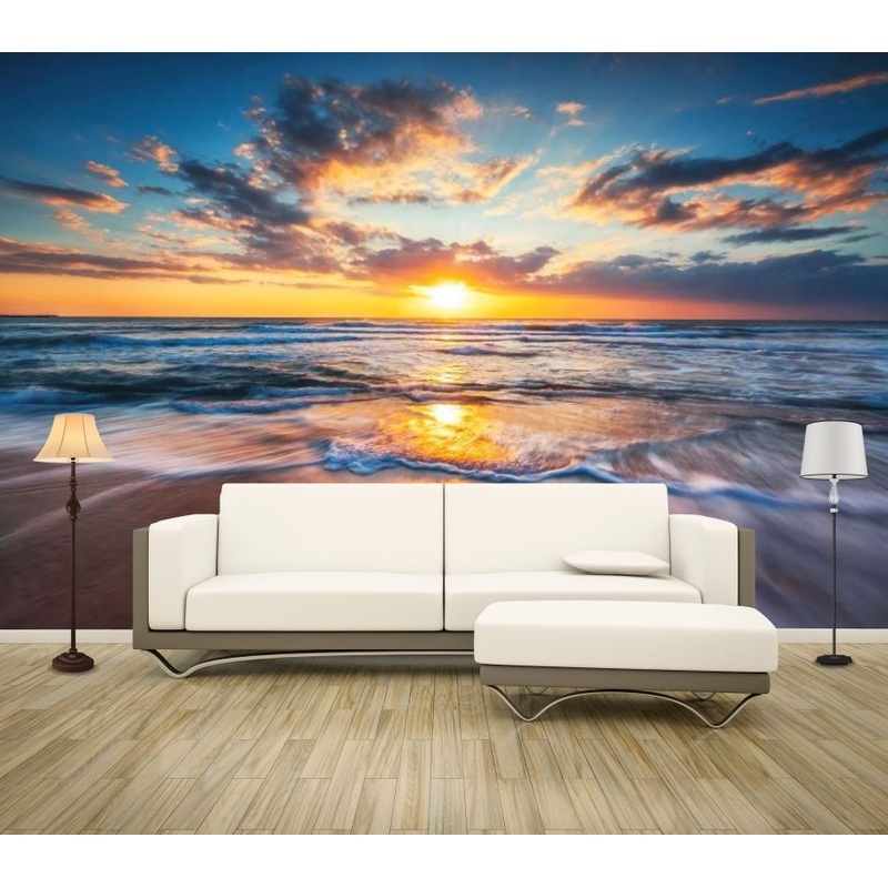 Wallpaper Murals Peel and Stick Removable Stunning Beach at Sunset Photograph High Quality
