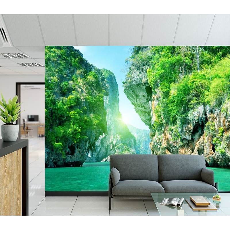 Wallpaper Murals Peel and Stick Removable Stunning Beach & Rocks High Quality