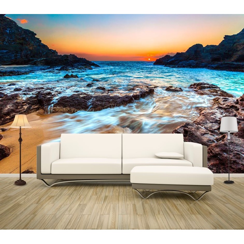 Wallpaper Murals Peel and Stick Removable Stunning Beach Sunset View High Quality