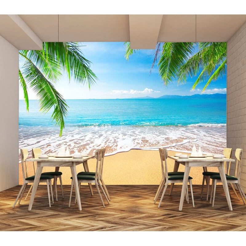 Wallpaper Murals Peel and Stick Removable Stunning Beach View Photograph High Quality
