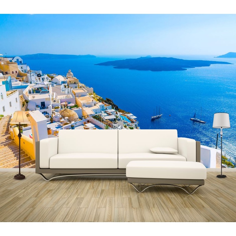 Wallpaper Murals Peel and Stick Removable Stunning Beach with City View High Quality