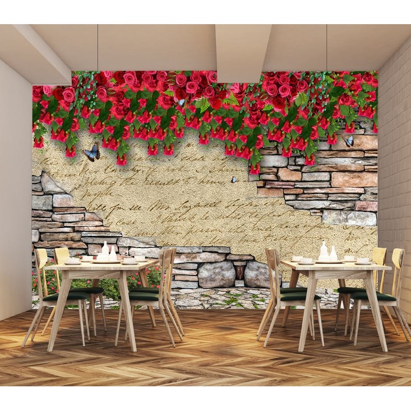 Wallpaper Murals Peel and Stick Removable Wall & Rose Flowers Design High Quality