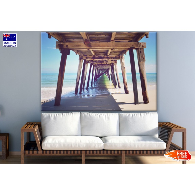 Beach View from Under a Wooden Pier Photograph Print 100% Australian Made