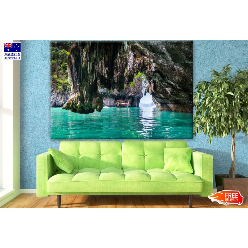 Beach with Caves Scenery Photograph Print 100% Australian Made