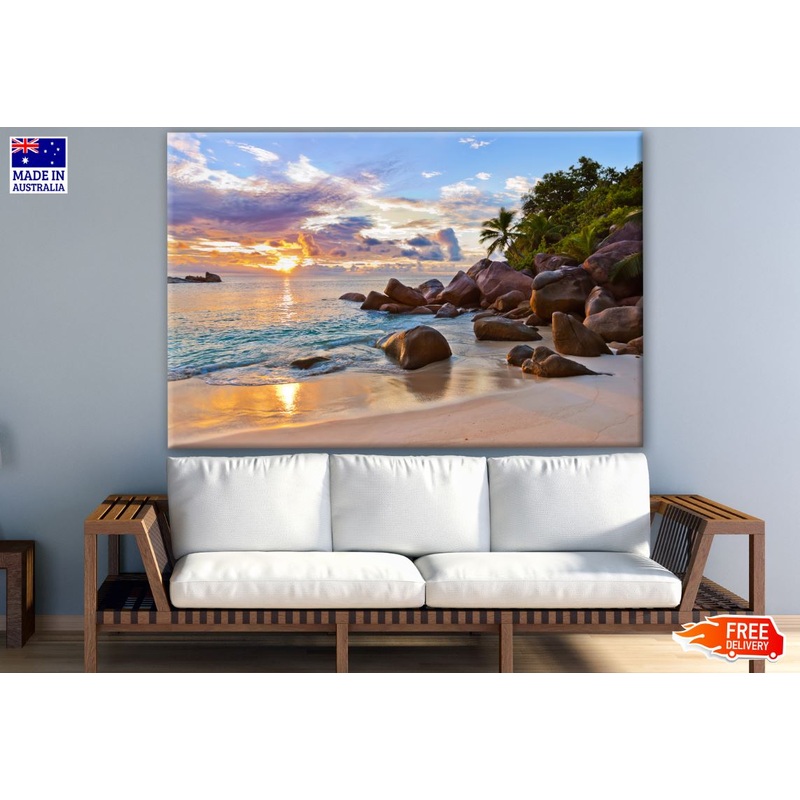 Beach with Sunset View Photograph Print 100% Australian Made