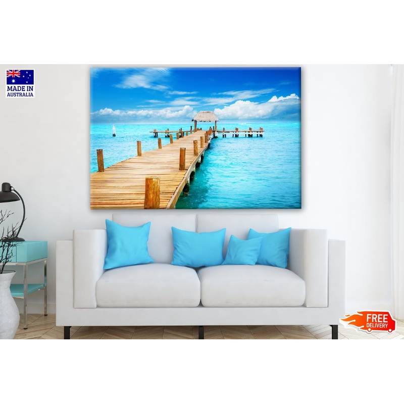 Stunning Wooden Pier Over Beach Photograph Print 100% Australian Made