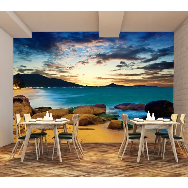 Wallpaper Murals Peel and Stick Removable Beach at Sunset High Quality