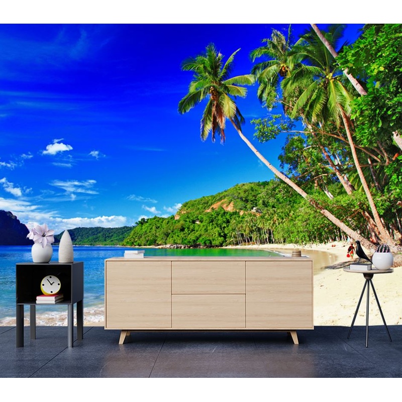 Wallpaper Murals Peel and Stick Removable Beach & Palm Tree High Quality