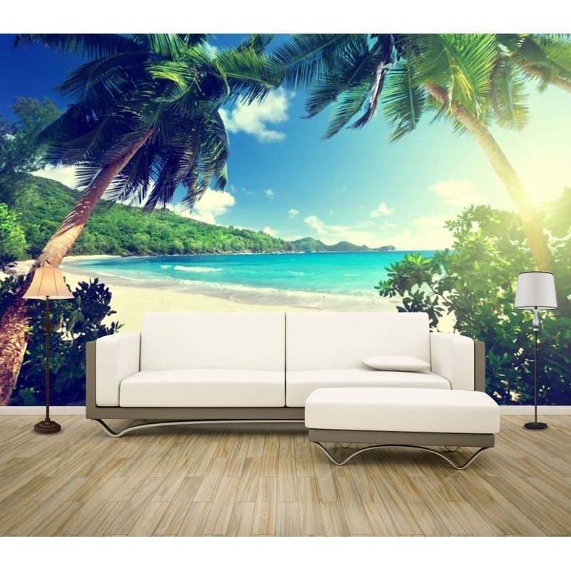 Wallpaper Murals Peel and Stick Removable Beach & Palm Trees High Quality