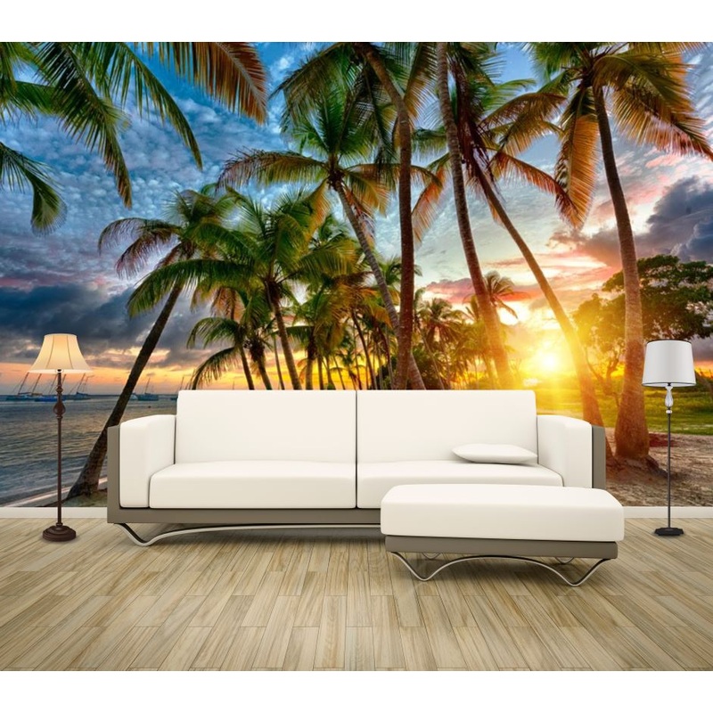 Wallpaper Murals Peel and Stick Removable Palm Trees Near Beach Photograph High Quality