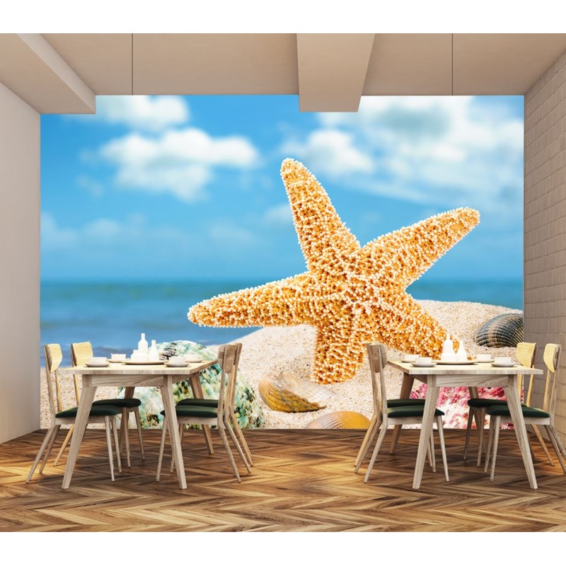 Wallpaper Murals Peel and Stick Removable Star Fish on Beach High Quality