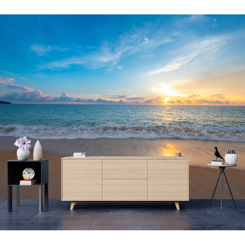 Wallpaper Murals Peel and Stick Removable Stunning Beach Sunset Scenery Photograph High Quality