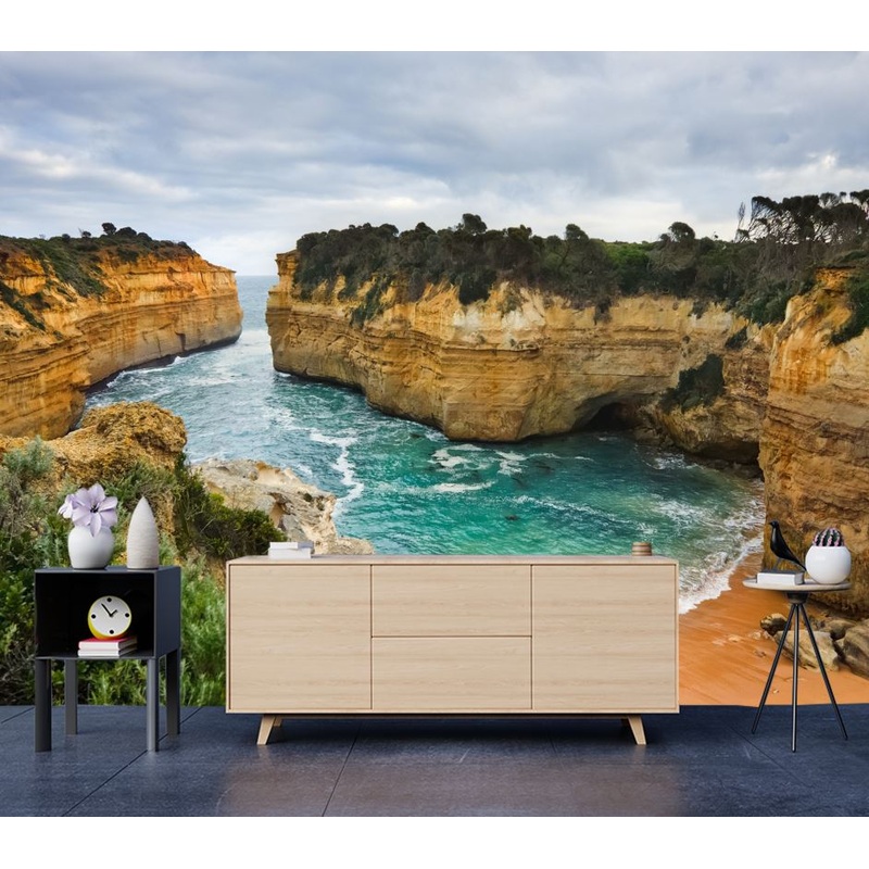 Wallpaper Murals Peel and Stick Removable Stunning Cliff & Beach Sceenry High Quality