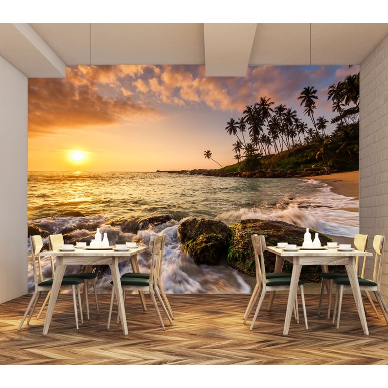 Wallpaper Murals Peel and Stick Removable Sunset Beach view High Quality