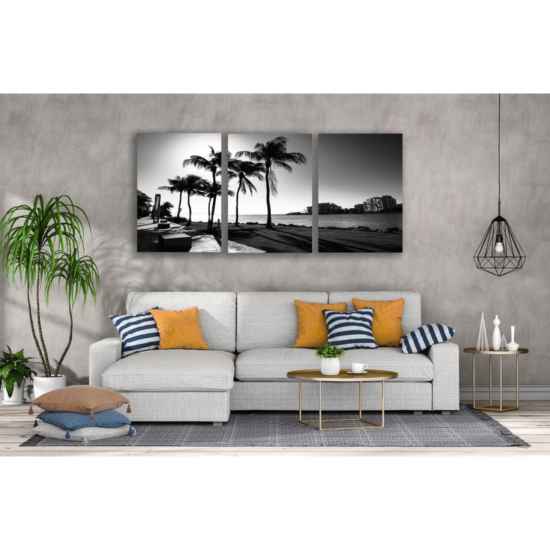 3 Set of B&W Sea Scenery High Quality Print 100% Australian Made Wall Canvas Ready to Hang