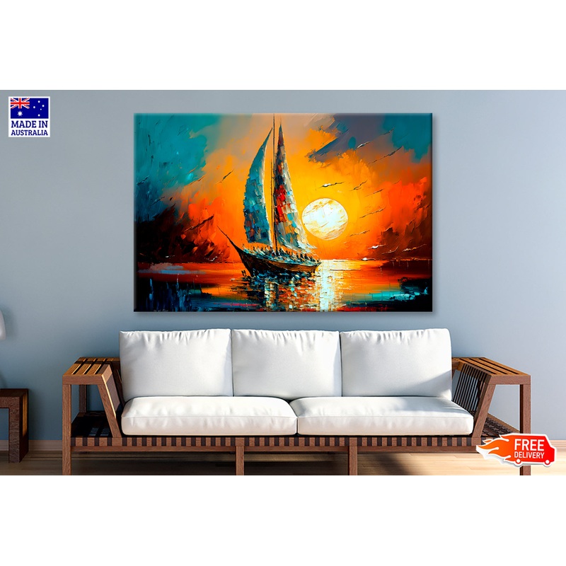 Style Seascape With Yacht Oil Painting Wall Art Limited Edition High Quality Print