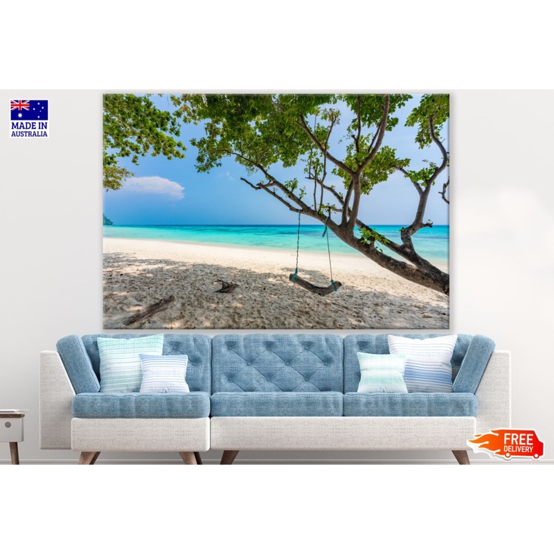 Swing & Tree on Beach Photograph Print 100% Australian Made