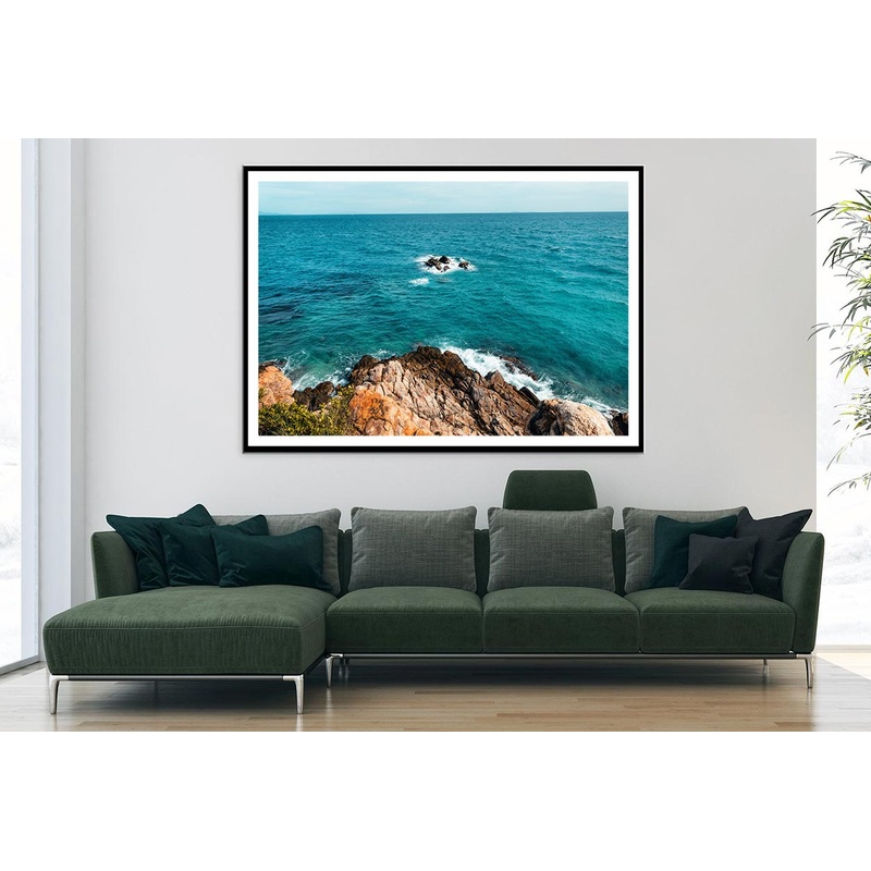 Tropical Beach At Island & Rocks Home Decor Premium Quality Poster Print Choose Your Sizes