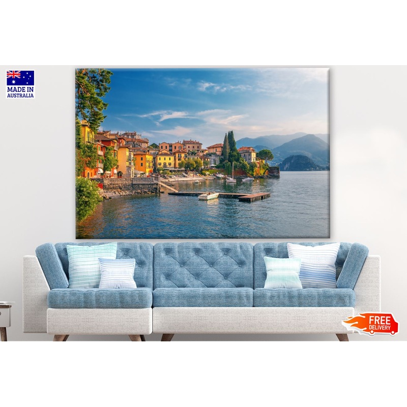 Varenna Scenic Sunset View in Como Lake, Italy Photograph Print 100% Australian Made