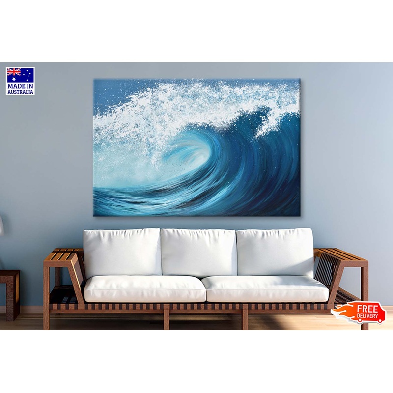 A Seaside, Waves, Painting Wall Art Limited Edition High Quality Print
