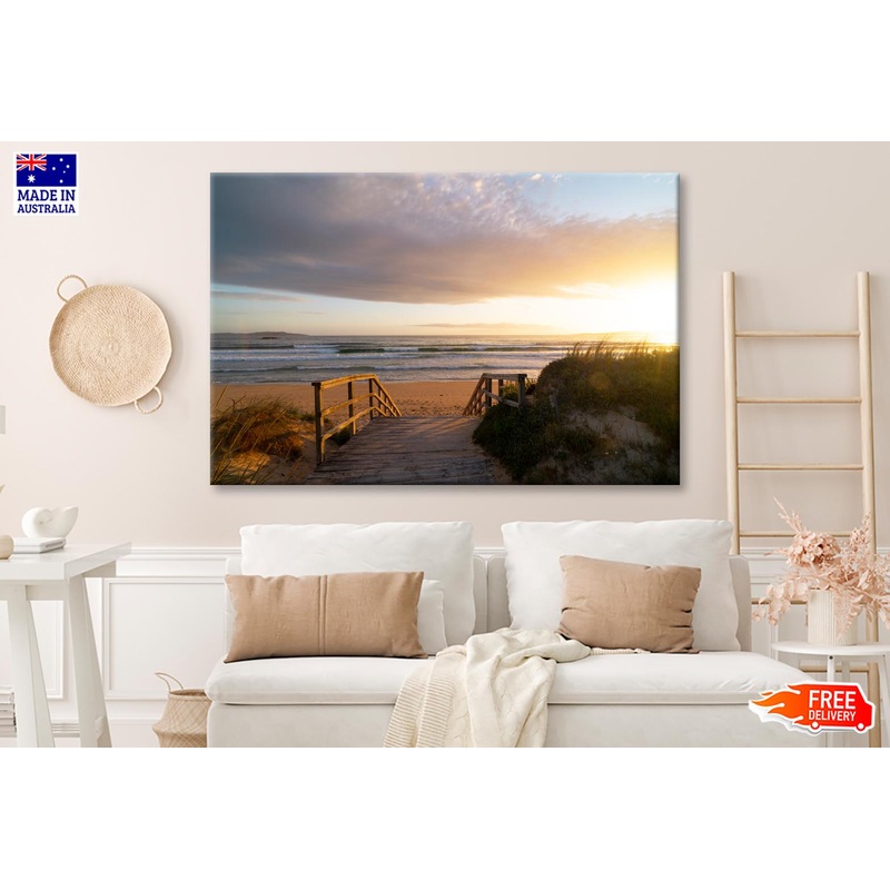 A Wooden Bridge Leads to The Beach Wall Art Decor 100% Australian Made