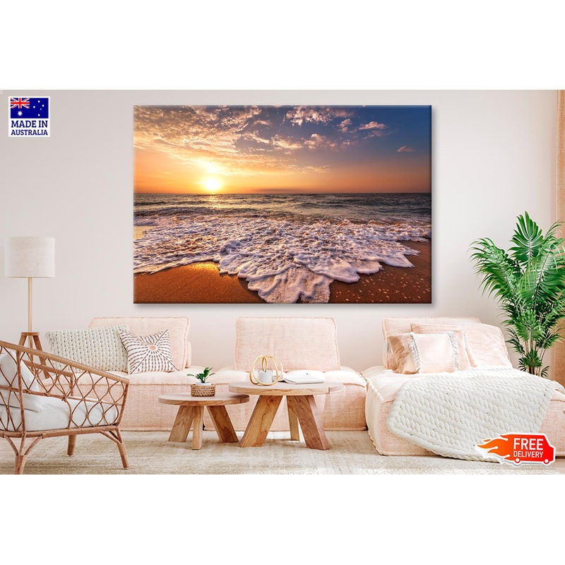 Beautiful Tropical Sunrise on The Beach Wall Art Decor 100% Australian Made
