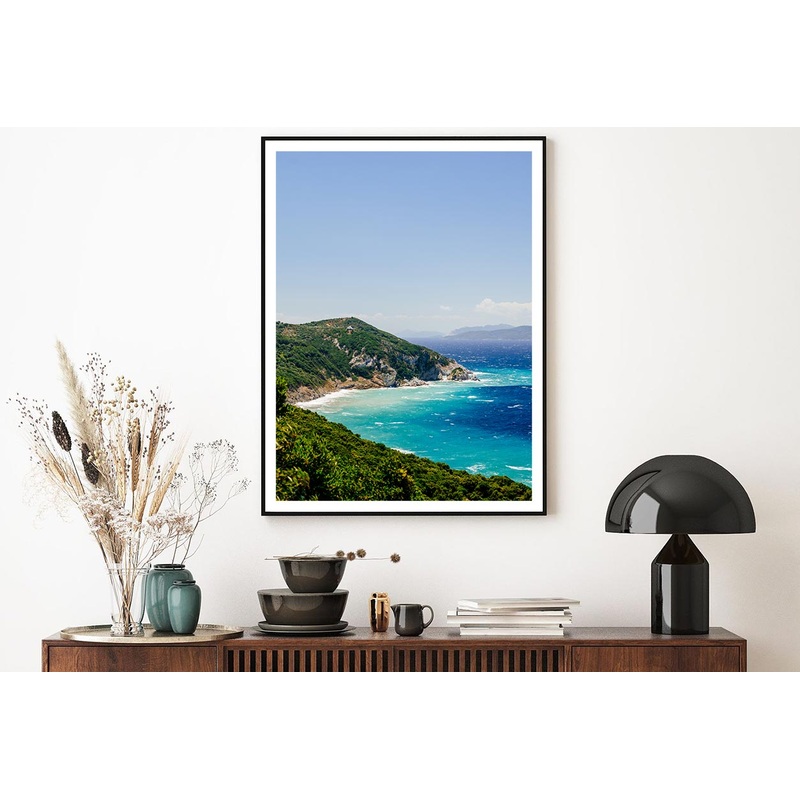 Blue Aegean Sea Coast &Wild Cliff Home Decor Premium Quality Poster Print Choose Your Sizes