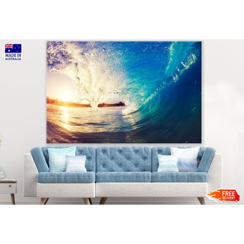 Sun through Sea Wave Photograph Print 100% Australian Made